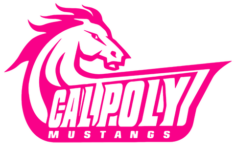 Cal Poly Mustangs Hot Pink Retro Throwback Logo Premium DieCut Vinyl Decal PICK SIZE