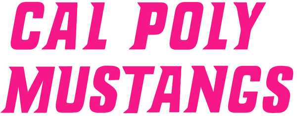 Cal Poly Mustangs Hot Pink Team Name Logo Premium DieCut Vinyl Decal PICK SIZE