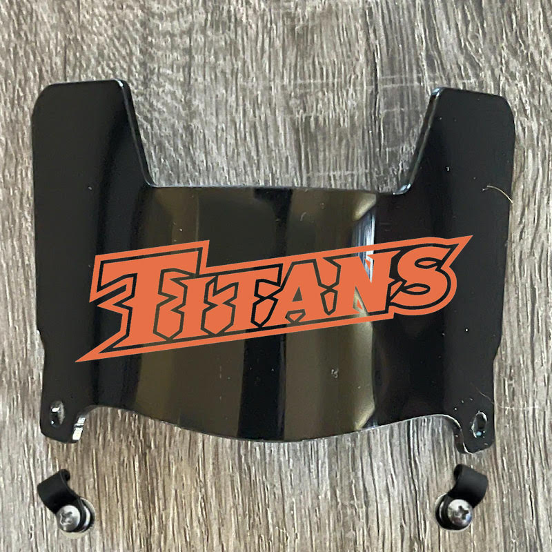 Cal State Fullerton Titans Mini Football Helmet Visor Shield Black Dark Tint w/ Clips - PICK LOGO COLOR
