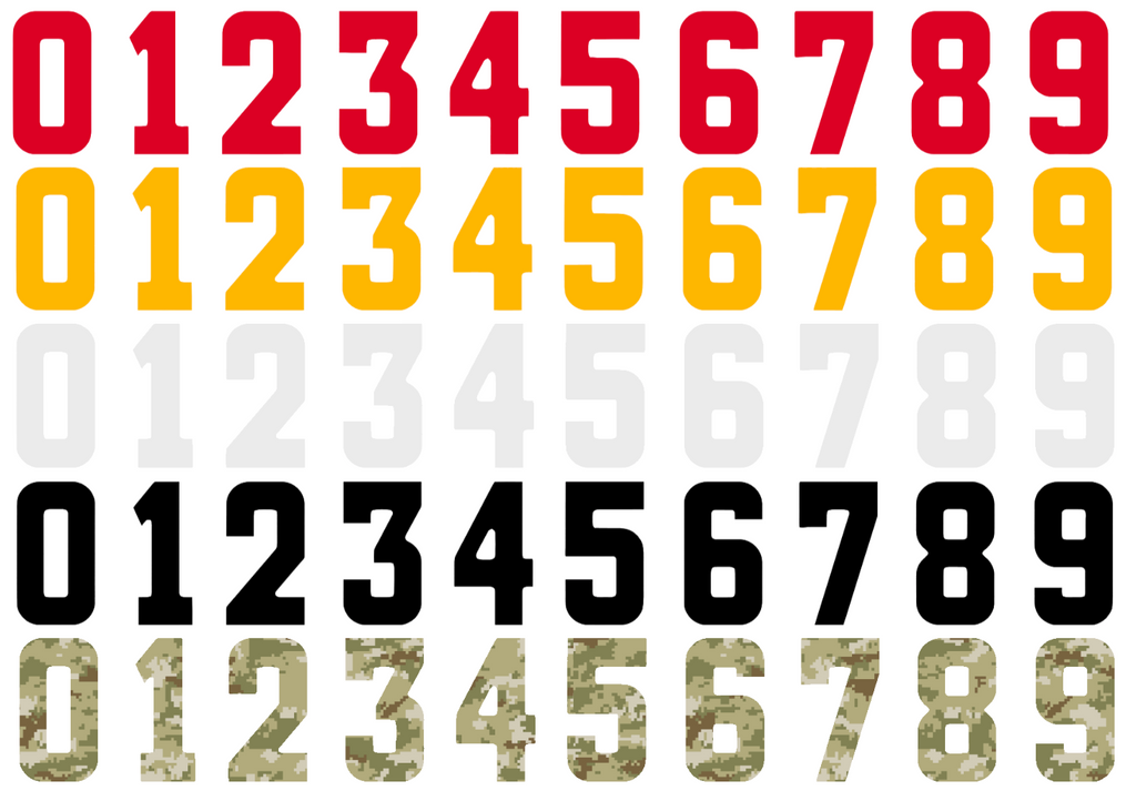 Calgary Flames Helmet Jersey Style Vinyl Number Decal Sheet Set of 50 #0-9 - Pick Color & Size
