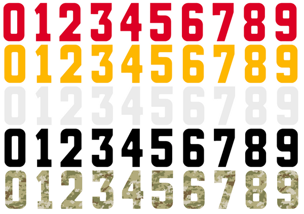 Calgary Flames Helmet Jersey Style Vinyl Number Decal Sheet Set of 50 #0-9 - Pick Color & Size