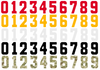 Calgary Flames Helmet Jersey Style Vinyl Number Decal Sheet Set of 50 #0-9 - Pick Color & Size