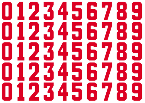 Calgary Flames Helmet Jersey Style Vinyl Number Decal Sheet Set of 50 #0-9 - Pick Color & Size