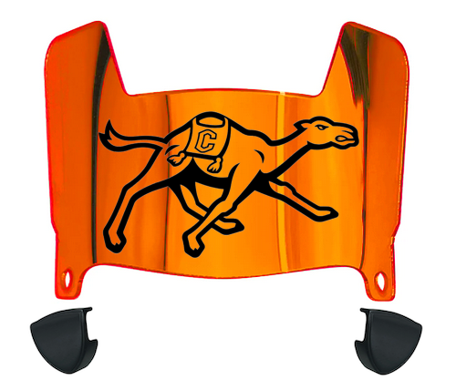 Campbell Fighting Camels Mini Football Helmet Visor Shield w/ Clips - PICK VISOR & LOGO COLOR