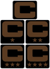 Dual Color Black Captain Patch Jersey C Style Football Helmet Decal - Perfect for Adult & Youth Full Size Football Helmets - PICK COLOR