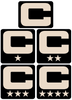 Dual Color Black Captain Patch Jersey C Style Football Helmet Decal - Perfect for Adult & Youth Full Size Football Helmets - PICK COLOR