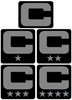 Dual Color Black Captain Patch Jersey C Style Football Helmet Decal - Perfect for Adult & Youth Full Size Football Helmets - PICK COLOR
