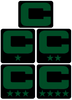Dual Color Black Captain Patch Jersey C Style Football Helmet Decal - Perfect for Adult & Youth Full Size Football Helmets - PICK COLOR