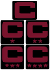 Dual Color Black Captain Patch Jersey C Style Football Helmet Decal - Perfect for Adult & Youth Full Size Football Helmets - PICK COLOR