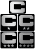 Dual Color Black Captain Patch Jersey C Style Football Helmet Decal - Perfect for Adult & Youth Full Size Football Helmets - PICK COLOR