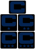 Dual Color Black Captain Patch Jersey C Style Football Helmet Decal - Perfect for Adult & Youth Full Size Football Helmets - PICK COLOR
