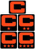 Dual Color Black Captain Patch Jersey C Style Football Helmet Decal - Perfect for Adult & Youth Full Size Football Helmets - PICK COLOR
