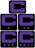 Dual Color Black Captain Patch Jersey C Style Football Helmet Decal - Perfect for Adult & Youth Full Size Football Helmets - PICK COLOR