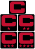 Dual Color Black Captain Patch Jersey C Style Football Helmet Decal - Perfect for Adult & Youth Full Size Football Helmets - PICK COLOR