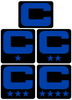 Dual Color Black Captain Patch Jersey C Style Football Helmet Decal - Perfect for Adult & Youth Full Size Football Helmets - PICK COLOR