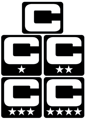 Dual Color Black Captain Patch Jersey C Style Football Helmet Decal - Perfect for Adult & Youth Full Size Football Helmets - PICK COLOR