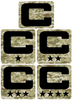 Dual Color Camo Camouflage Captain Patch Jersey C Style Football Helmet Decal - Perfect for Adult & Youth Full Size Football Helmets - PICK COLOR