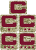 Dual Color Camo Camouflage Captain Patch Jersey C Style Football Helmet Decal - Perfect for Adult & Youth Full Size Football Helmets - PICK COLOR