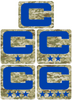 Dual Color Camo Camouflage Captain Patch Jersey C Style Football Helmet Decal - Perfect for Adult & Youth Full Size Football Helmets - PICK COLOR