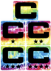 Dual Color Tie Dye Crucial Catch Cancer Captain Patch Jersey C Style Football Helmet Decal - Perfect for Adult & Youth Full Size Football Helmets - PICK COLOR