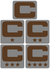 Dual Color Gray Captain Patch Jersey C Style Football Helmet Decal - Perfect for Adult & Youth Full Size Football Helmets - PICK COLOR