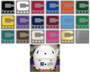 Dual Color Gray Captain Patch Jersey C Style Football Helmet Decal - Perfect for Adult & Youth Full Size Football Helmets - PICK COLOR