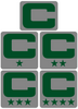 Dual Color Gray Captain Patch Jersey C Style Football Helmet Decal - Perfect for Adult & Youth Full Size Football Helmets - PICK COLOR