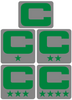 Dual Color Gray Captain Patch Jersey C Style Football Helmet Decal - Perfect for Adult & Youth Full Size Football Helmets - PICK COLOR