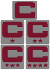 Dual Color Gray Captain Patch Jersey C Style Football Helmet Decal - Perfect for Adult & Youth Full Size Football Helmets - PICK COLOR
