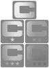Dual Color Gray Captain Patch Jersey C Style Football Helmet Decal - Perfect for Adult & Youth Full Size Football Helmets - PICK COLOR