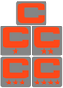 Dual Color Gray Captain Patch Jersey C Style Football Helmet Decal - Perfect for Adult & Youth Full Size Football Helmets - PICK COLOR