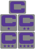 Dual Color Gray Captain Patch Jersey C Style Football Helmet Decal - Perfect for Adult & Youth Full Size Football Helmets - PICK COLOR
