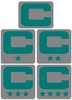 Dual Color Gray Captain Patch Jersey C Style Football Helmet Decal - Perfect for Adult & Youth Full Size Football Helmets - PICK COLOR