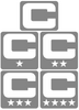 Dual Color Gray Captain Patch Jersey C Style Football Helmet Decal - Perfect for Adult & Youth Full Size Football Helmets - PICK COLOR