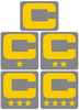Dual Color Gray Captain Patch Jersey C Style Football Helmet Decal - Perfect for Adult & Youth Full Size Football Helmets - PICK COLOR
