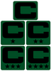 Dual Color Green Captain Patch Jersey C Style Football Helmet Decal - Perfect for Adult & Youth Full Size Football Helmets - PICK COLOR
