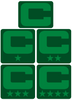 Dual Color Green Captain Patch Jersey C Style Football Helmet Decal - Perfect for Adult & Youth Full Size Football Helmets - PICK COLOR