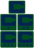 Dual Color Green Captain Patch Jersey C Style Football Helmet Decal - Perfect for Adult & Youth Full Size Football Helmets - PICK COLOR