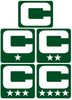 Dual Color Green Captain Patch Jersey C Style Football Helmet Decal - Perfect for Adult & Youth Full Size Football Helmets - PICK COLOR