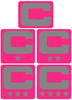 Dual Color Hot Pink Captain Patch Jersey C Style Football Helmet Decal - Perfect for Adult & Youth Full Size Football Helmets - PICK COLOR