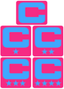 Dual Color Hot Pink Captain Patch Jersey C Style Football Helmet Decal - Perfect for Adult & Youth Full Size Football Helmets - PICK COLOR