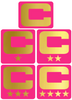 Dual Color Hot Pink Captain Patch Jersey C Style Football Helmet Decal - Perfect for Adult & Youth Full Size Football Helmets - PICK COLOR