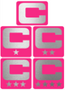 Dual Color Hot Pink Captain Patch Jersey C Style Football Helmet Decal - Perfect for Adult & Youth Full Size Football Helmets - PICK COLOR