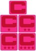 Dual Color Hot Pink Captain Patch Jersey C Style Football Helmet Decal - Perfect for Adult & Youth Full Size Football Helmets - PICK COLOR