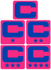 Dual Color Hot Pink Captain Patch Jersey C Style Football Helmet Decal - Perfect for Adult & Youth Full Size Football Helmets - PICK COLOR