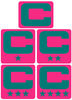 Dual Color Hot Pink Captain Patch Jersey C Style Football Helmet Decal - Perfect for Adult & Youth Full Size Football Helmets - PICK COLOR
