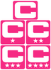 Dual Color Hot Pink Captain Patch Jersey C Style Football Helmet Decal - Perfect for Adult & Youth Full Size Football Helmets - PICK COLOR