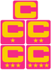 Dual Color Hot Pink Captain Patch Jersey C Style Football Helmet Decal - Perfect for Adult & Youth Full Size Football Helmets - PICK COLOR