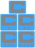 Dual Color Light Blue Captain Patch Jersey C Style Football Helmet Decal - Perfect for Adult & Youth Full Size Football Helmets - PICK COLOR