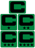 Dual Color Light Green Captain Patch Jersey C Style Football Helmet Decal - Perfect for Adult & Youth Full Size Football Helmets - PICK COLOR